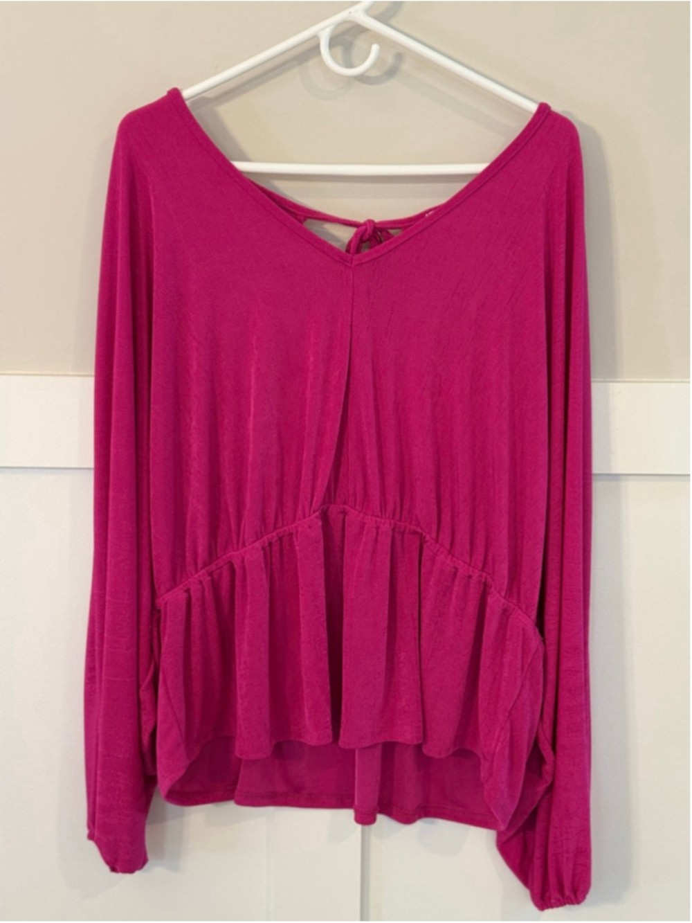 Women's Blue Sol Pink Long Sleeve Blouse 1X